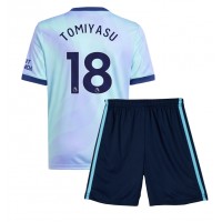 Camiseta Arsenal Takehiro Tomiyasu #18 Tercera Equipación para niños 2024-25 manga corta (+ pantalones cortos)